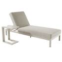 Bain de soleil aluminium inclinable 5 positions avec coussin et tablette