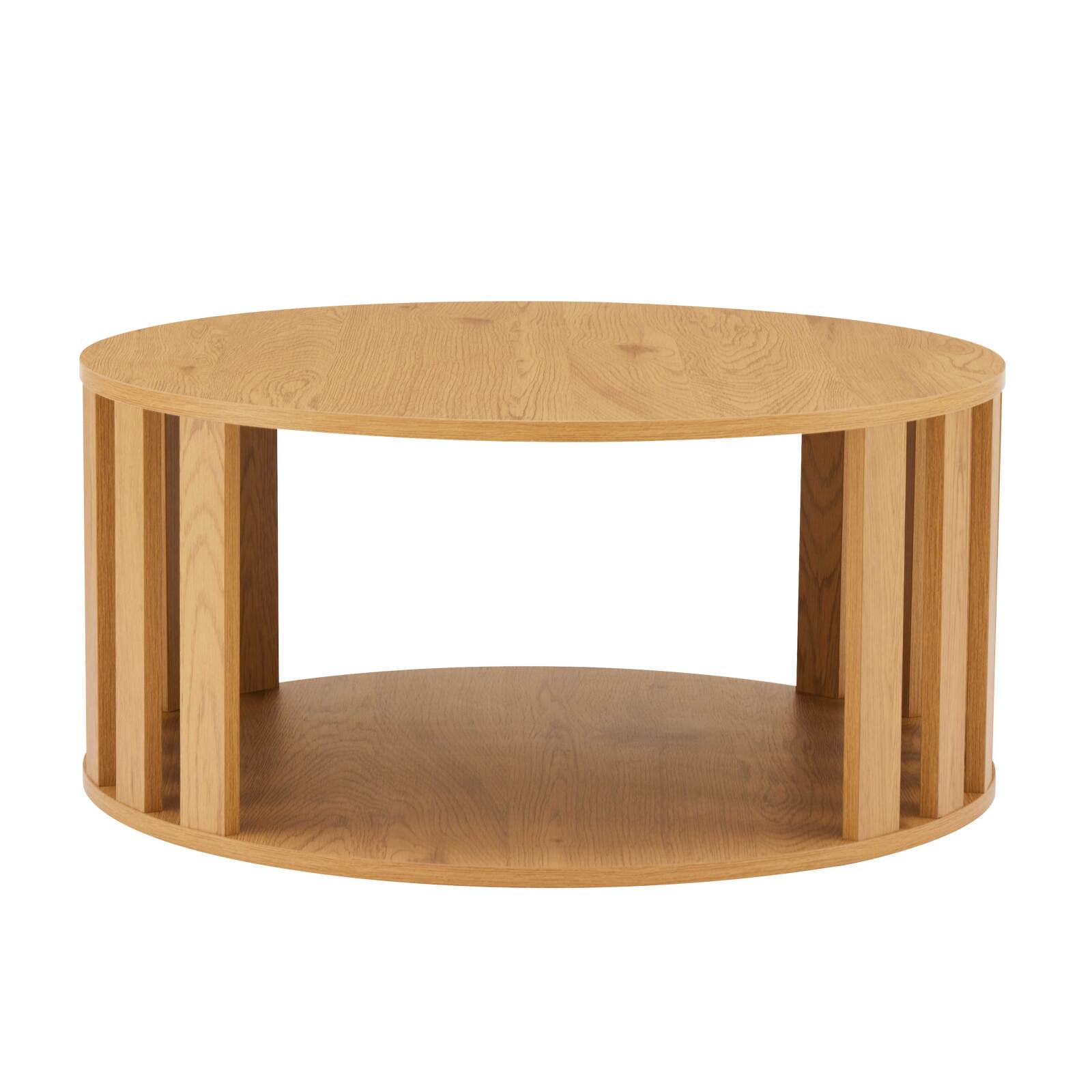 Tables basses gigognes effet bois rondes Ø50 et Ø75 cm - Par 2