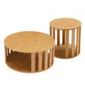 Tables basses gigognes effet bois rondes Ø50 et Ø75 cm - Par 2