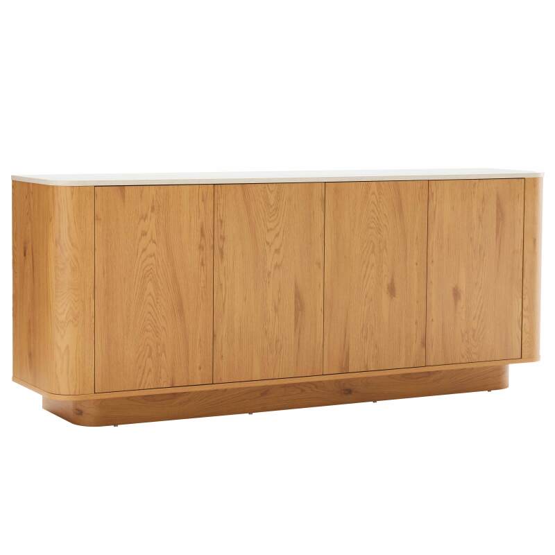 Buffet effet bois FSC® 4 portes 180 cm style scandinave
