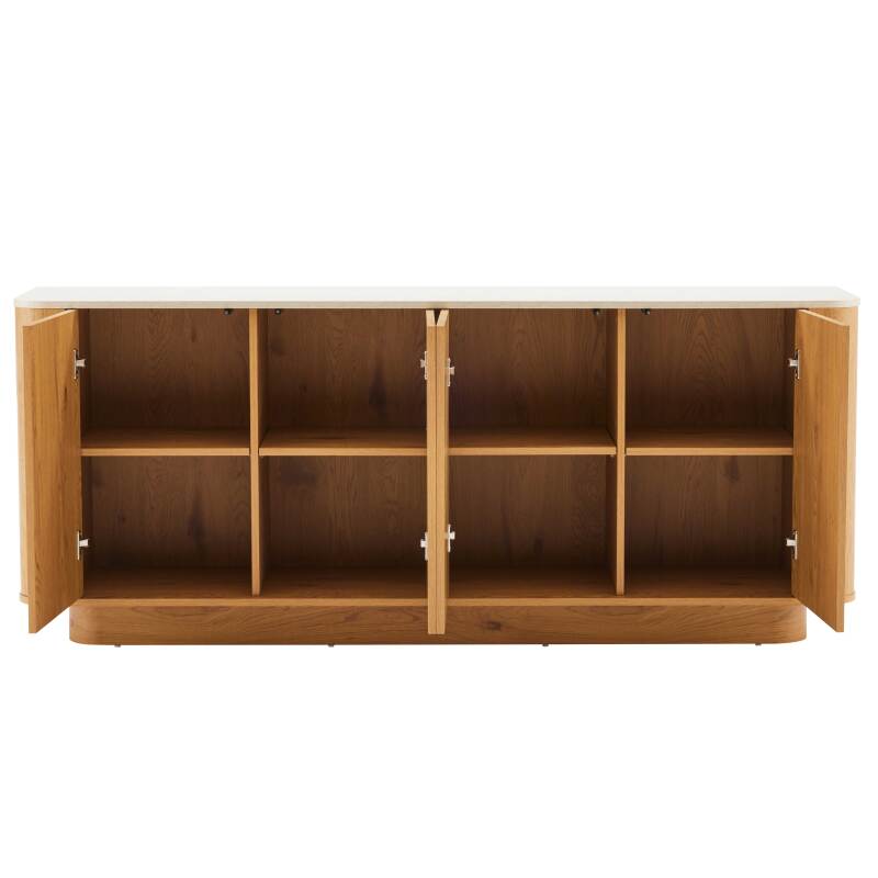Buffet effet bois FSC® 4 portes 180 cm style scandinave (3/7)