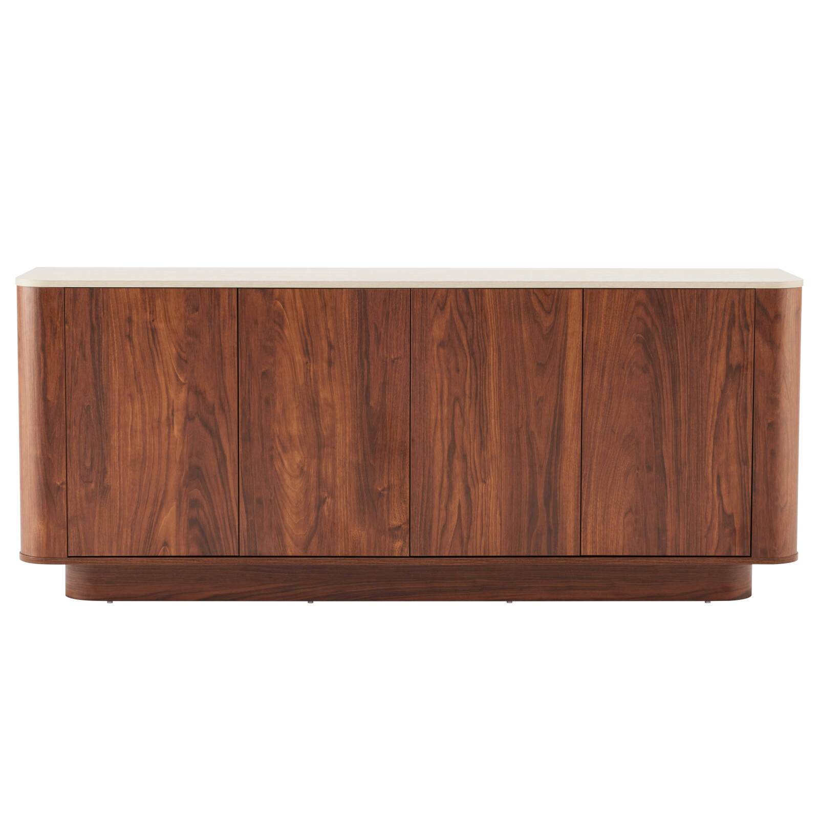 Buffet effet bois FSC® 4 portes 180 cm style scandinave