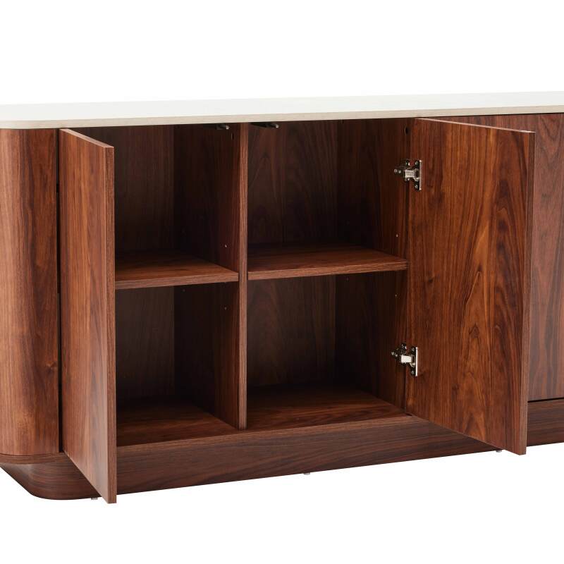 Buffet effet bois FSC® 4 portes 180 cm style scandinave (6/7)