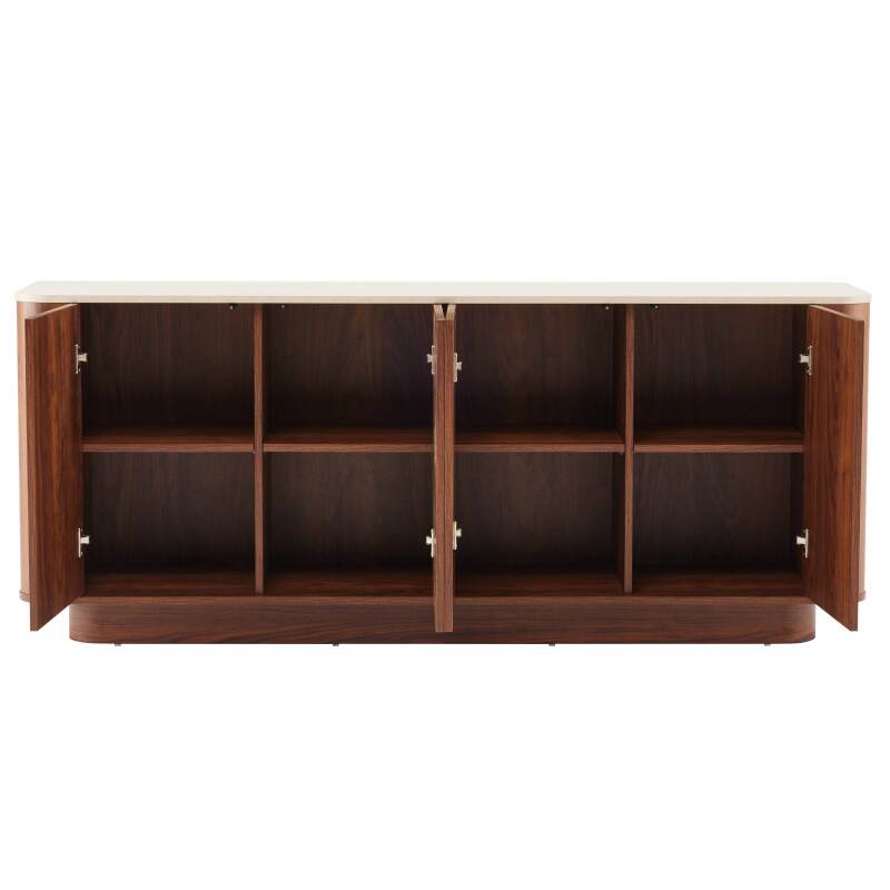 Buffet effet bois FSC® 4 portes 180 cm style scandinave (3/7)