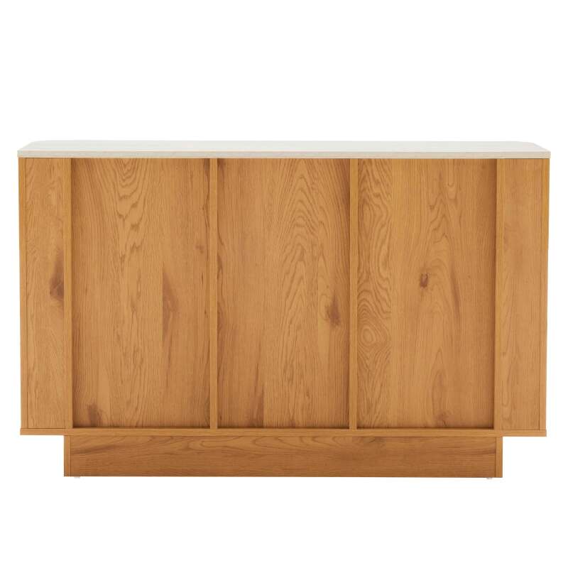 Buffet effet bois FSC® 3 portes 120 cm style scandinave  (4/7)