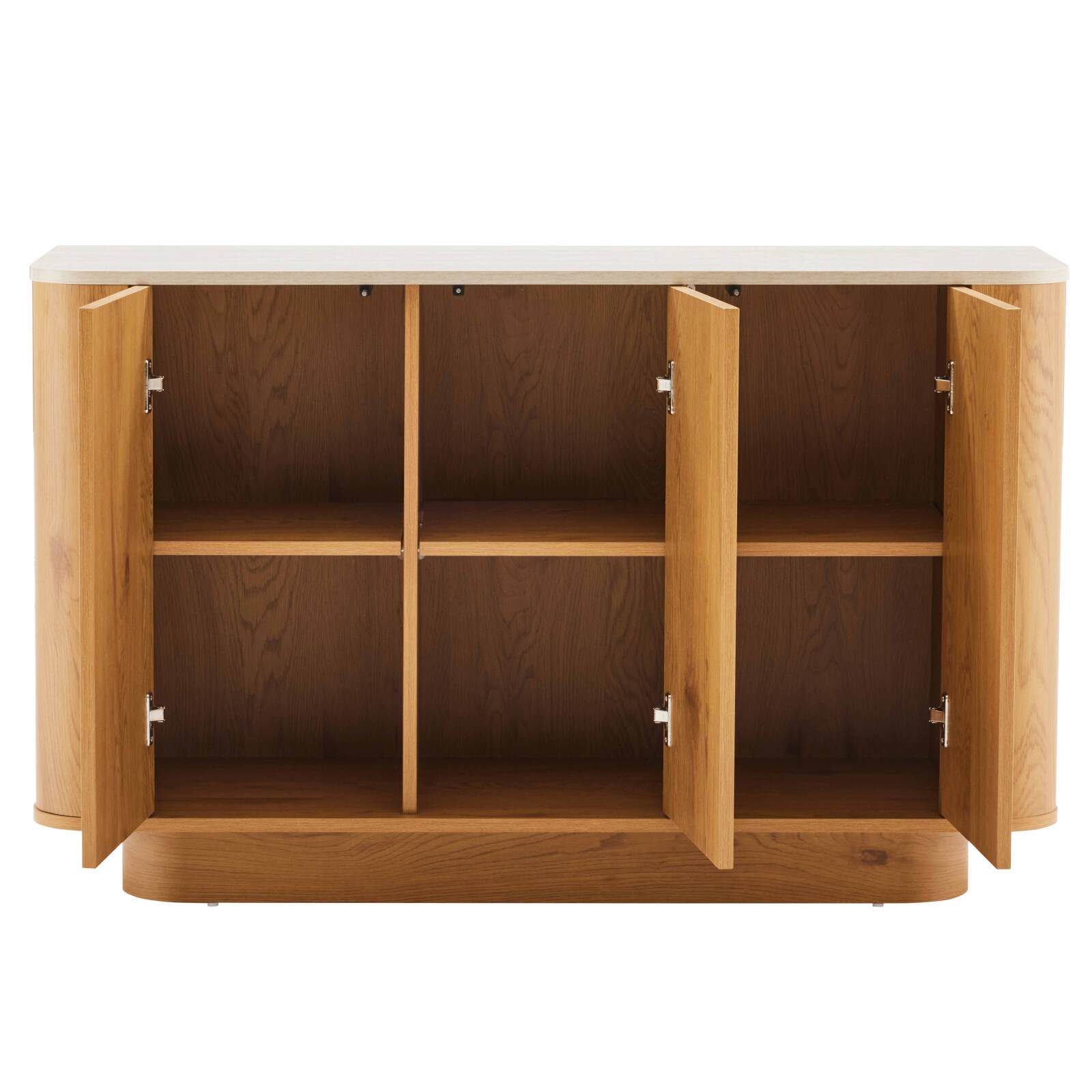 Buffet effet bois FSC® 3 portes 120 cm style scandinave 