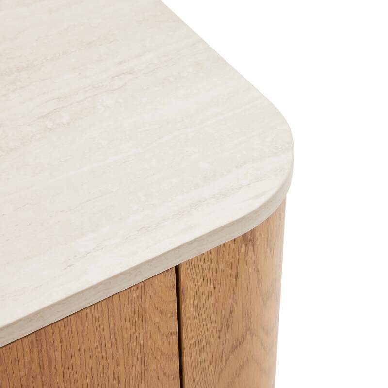 Buffet effet bois FSC® 3 portes 120 cm style scandinave  (5/7)