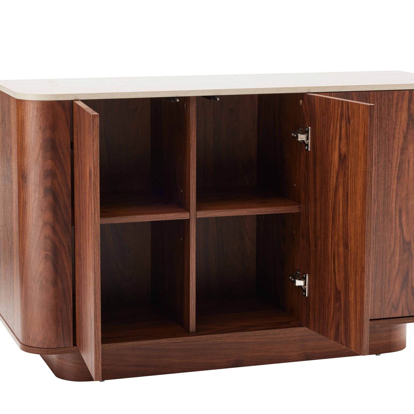 Buffet effet bois FSC® 3 portes 120 cm style scandinave 