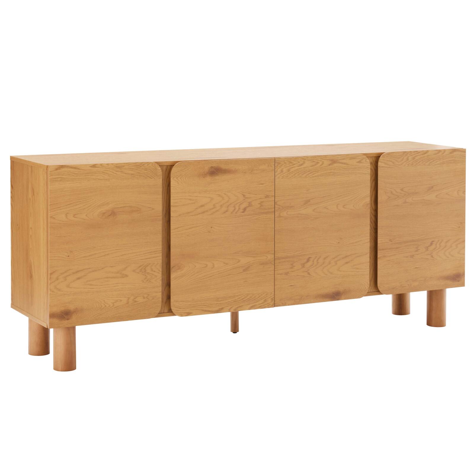 Buffet effet bois FSC® 4 portes 180 cm style scandinave 