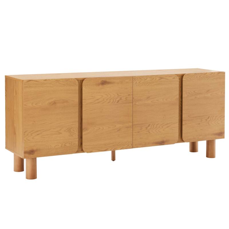 Buffet effet bois FSC® 4 portes 180 cm style scandinave 