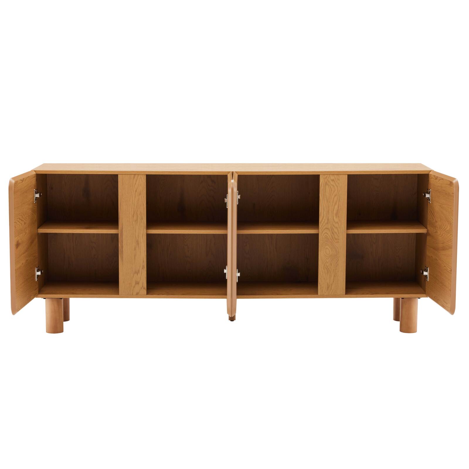 Buffet effet bois FSC® 4 portes 180 cm style scandinave 