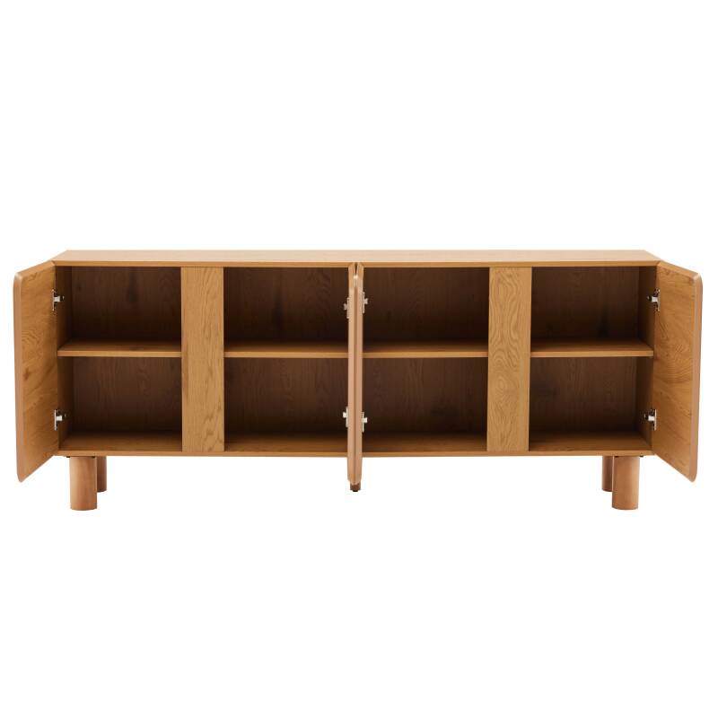 Buffet effet bois FSC® 4 portes 180 cm style scandinave  (4/7)