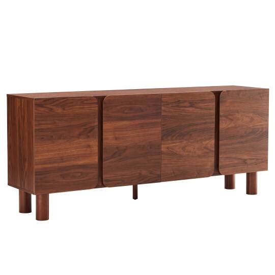 Buffet effet bois FSC® 4 portes 180 cm style scandinave | Oviala