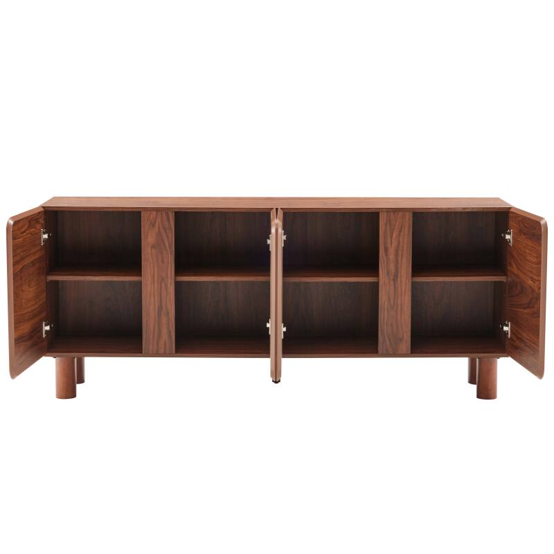 Buffet effet bois FSC® 4 portes 180 cm style scandinave  (4/7)