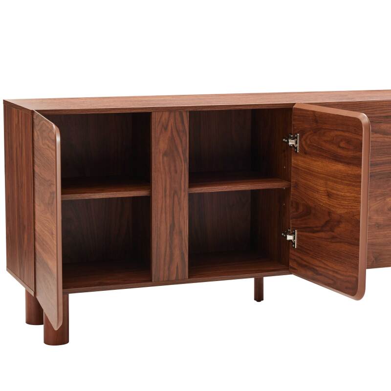 Buffet effet bois FSC® 4 portes 180 cm style scandinave  (6/7)