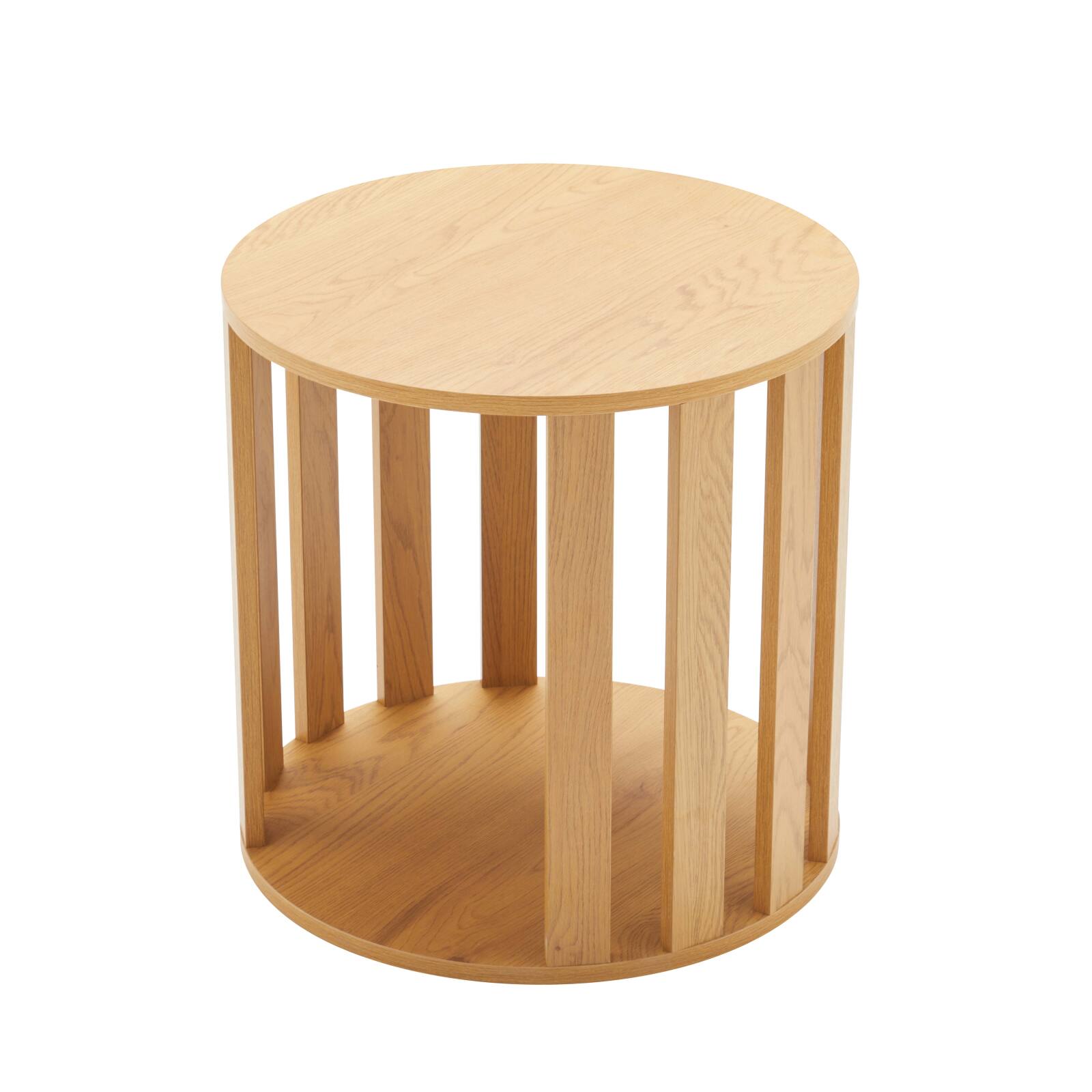 Table basse effet bois FSC® ronde Ø50 cm