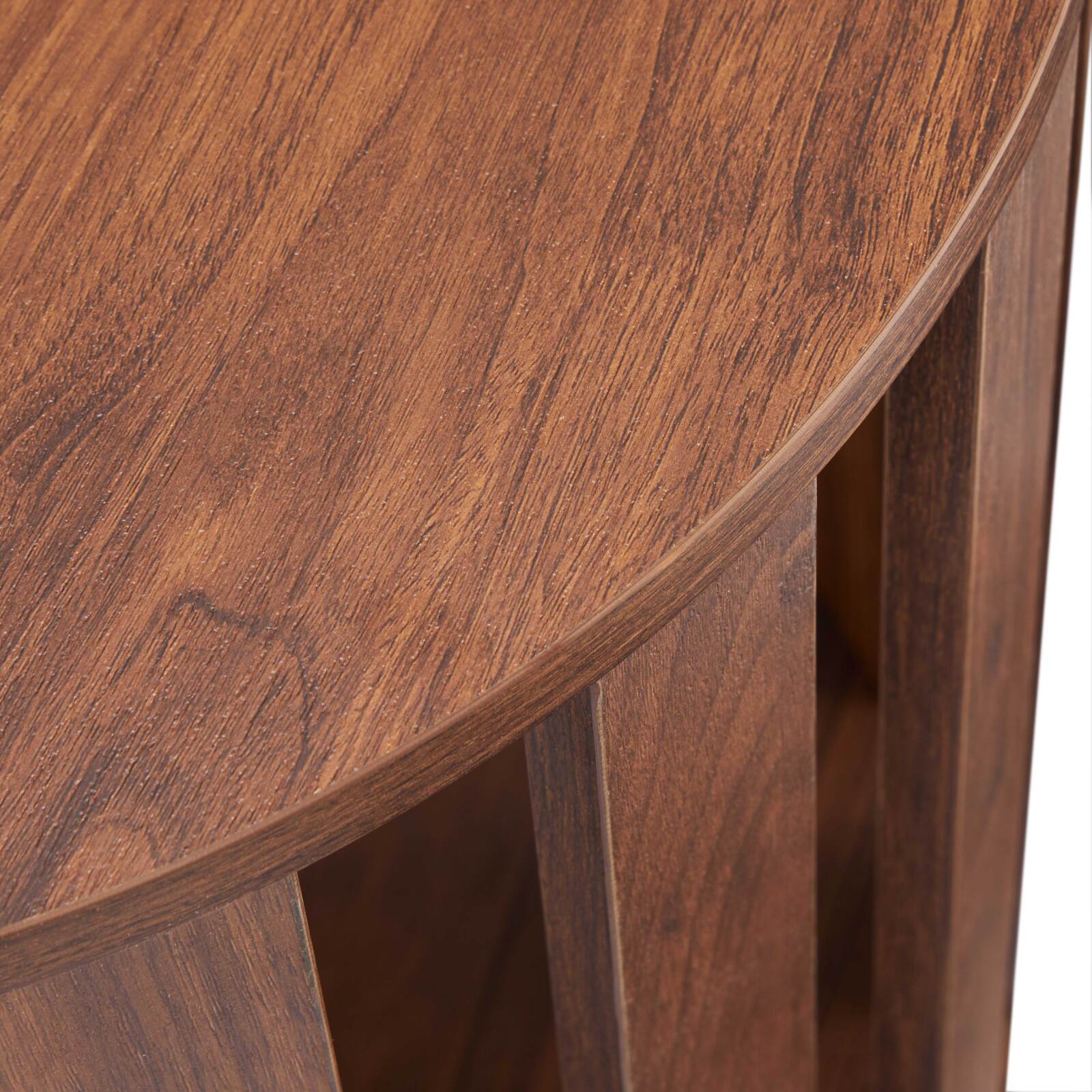 Table basse effet bois FSC® ronde Ø50 cm