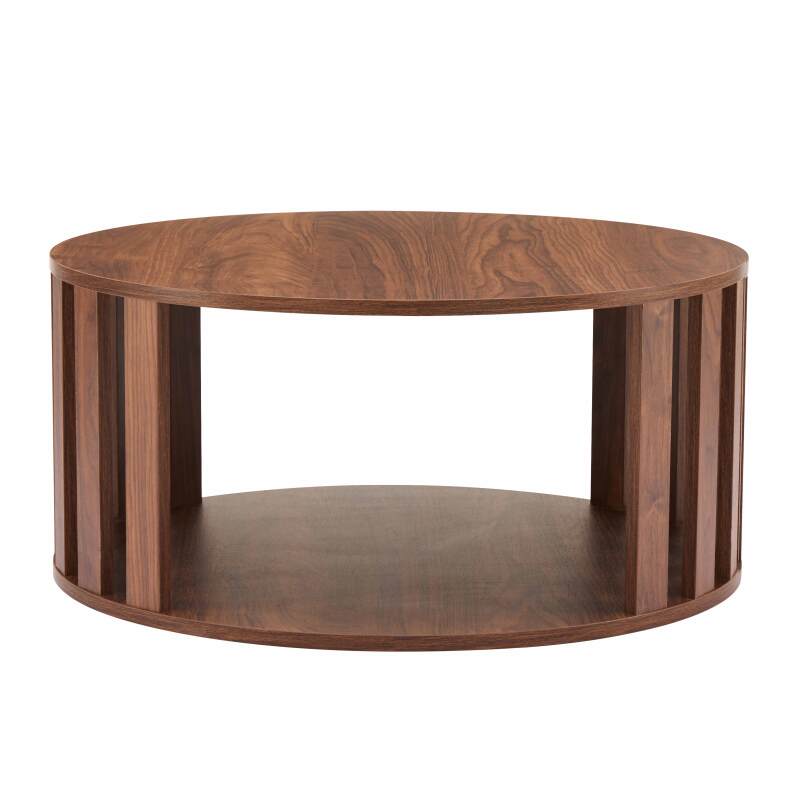 Table basse effet bois FSC® ronde Ø75 cm (2/7)