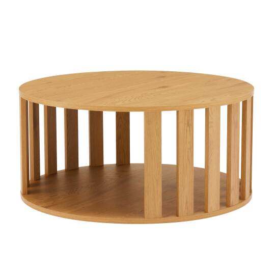 Table basse effet bois ronde Ø75 cm | Oviala