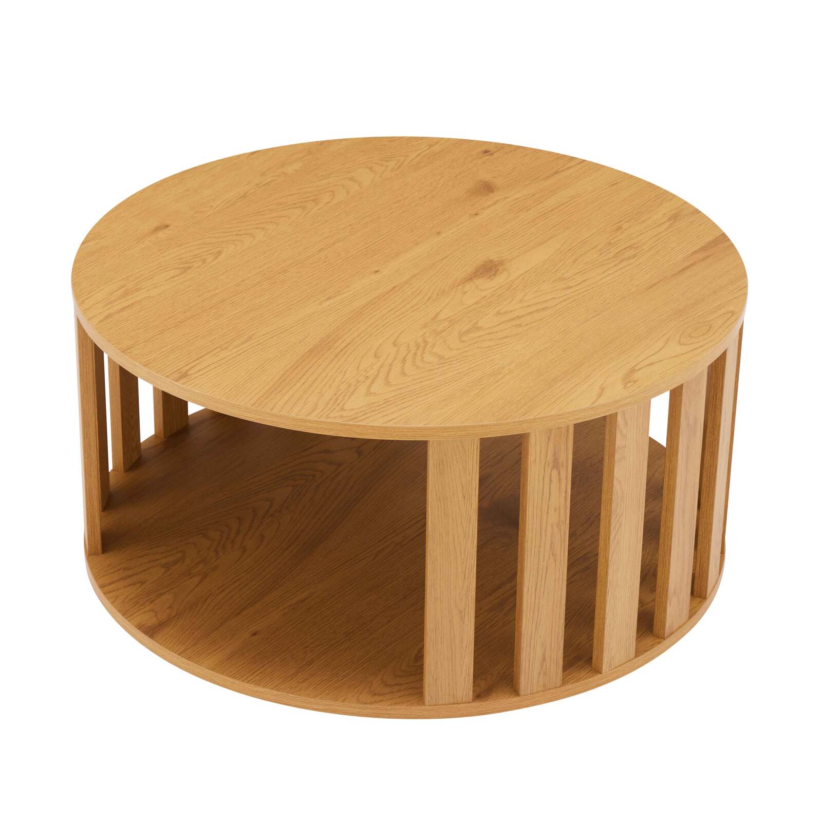 Table basse effet bois FSC® ronde Ø75 cm