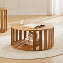 Table basse effet bois ronde Ø75 cm - Ambiance