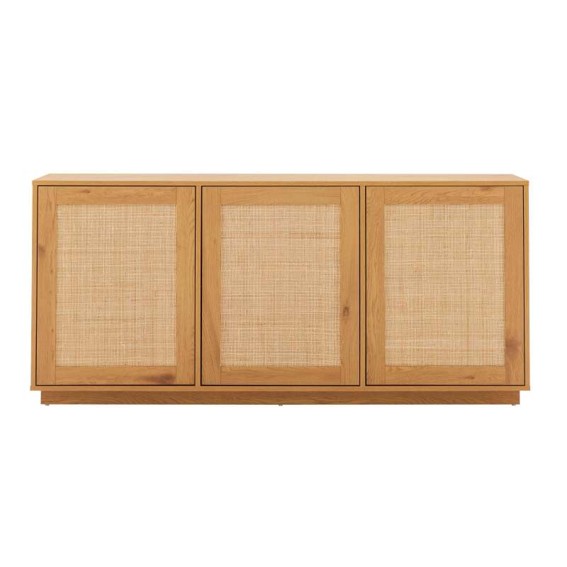 Buffet effet bois FSC® 3 portes 160 cm style scandinave  (4/8)