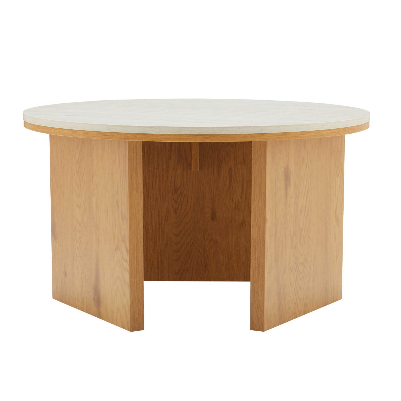 Table basse effet bois FSC® ronde Ø80 cm