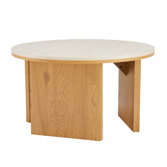 Table basse effet bois ronde Ø80 cm | Oviala
