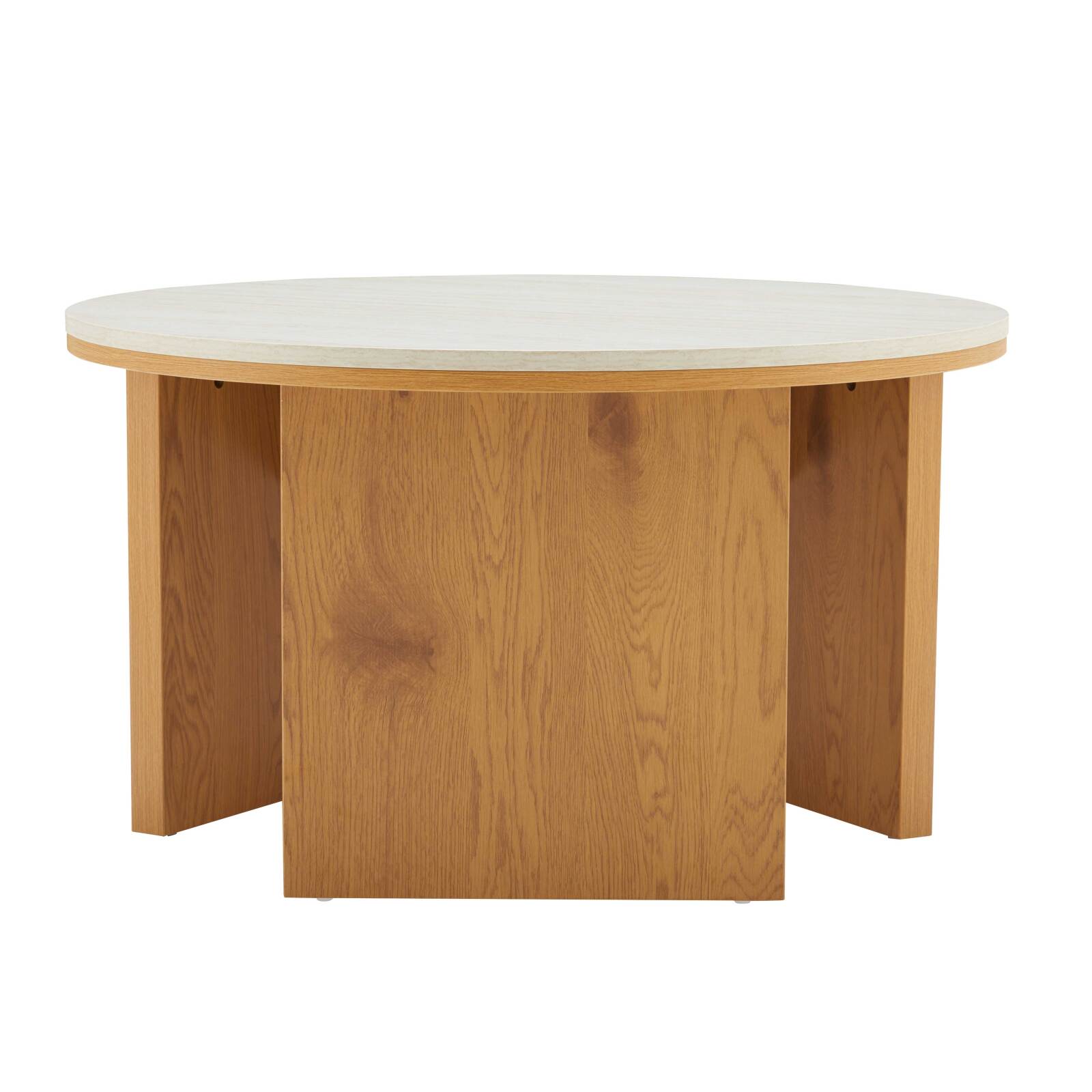 Table basse effet bois FSC® ronde Ø80 cm