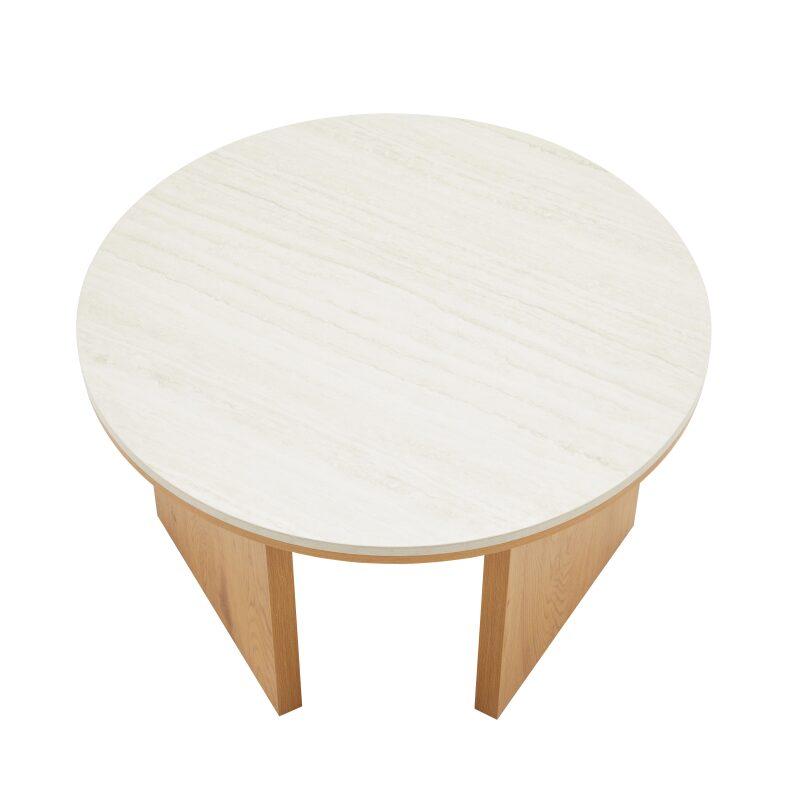 Table basse effet bois FSC® ronde Ø80 cm (4/7)