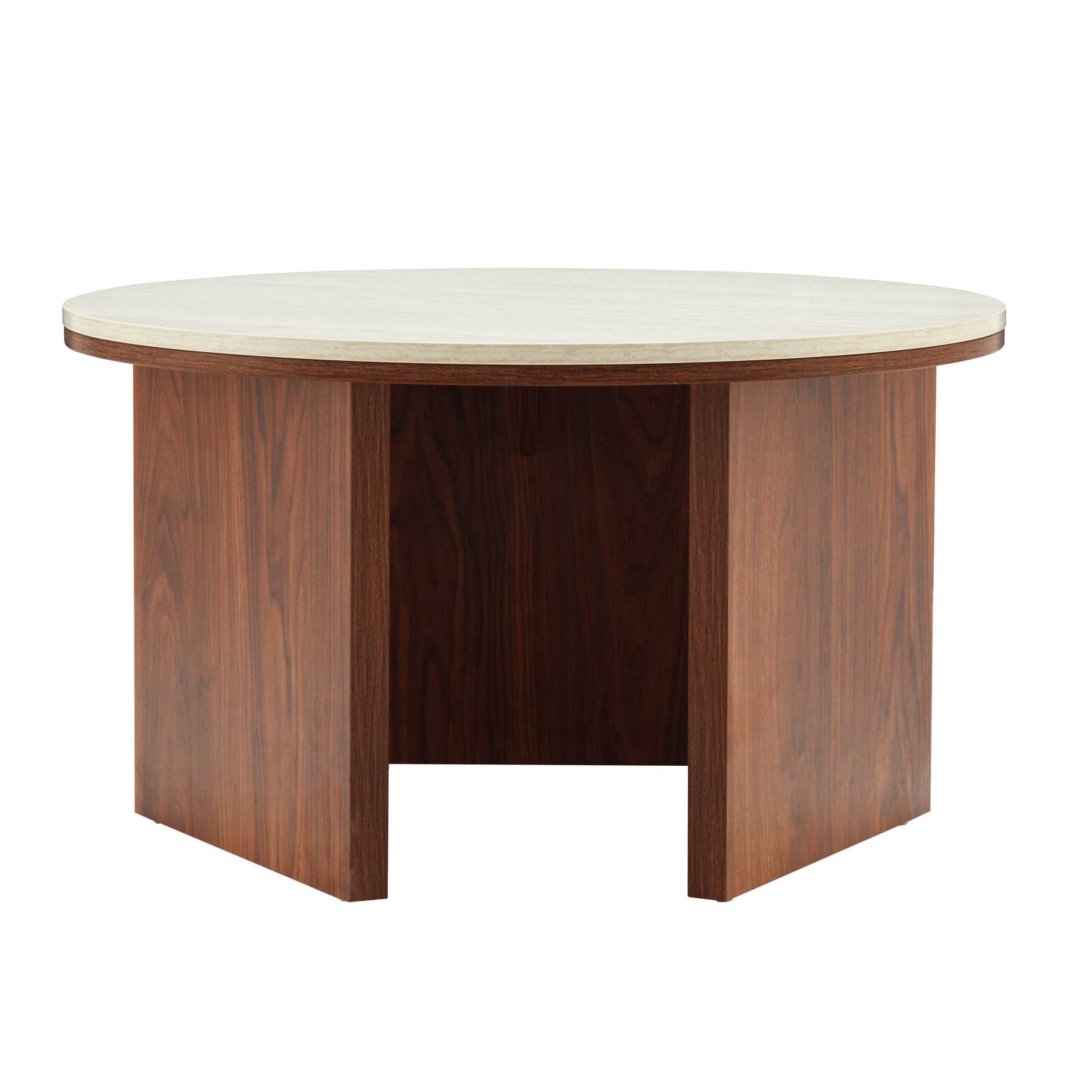 Table basse effet bois FSC® ronde Ø80 cm