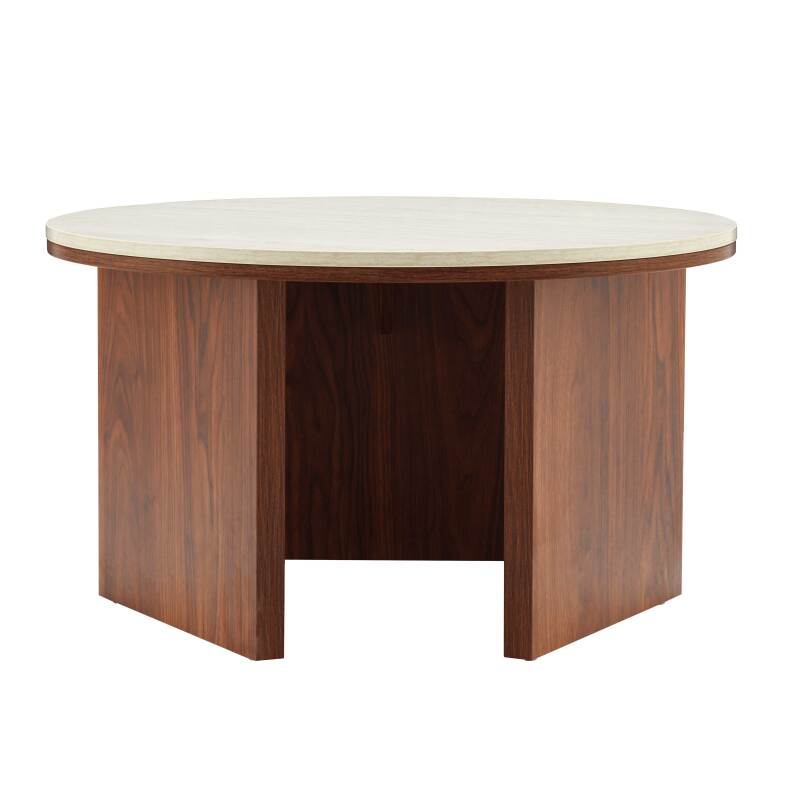 Table basse effet bois FSC® ronde Ø80 cm (3/7)