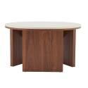 Table basse effet bois FSC® ronde Ø80 cm