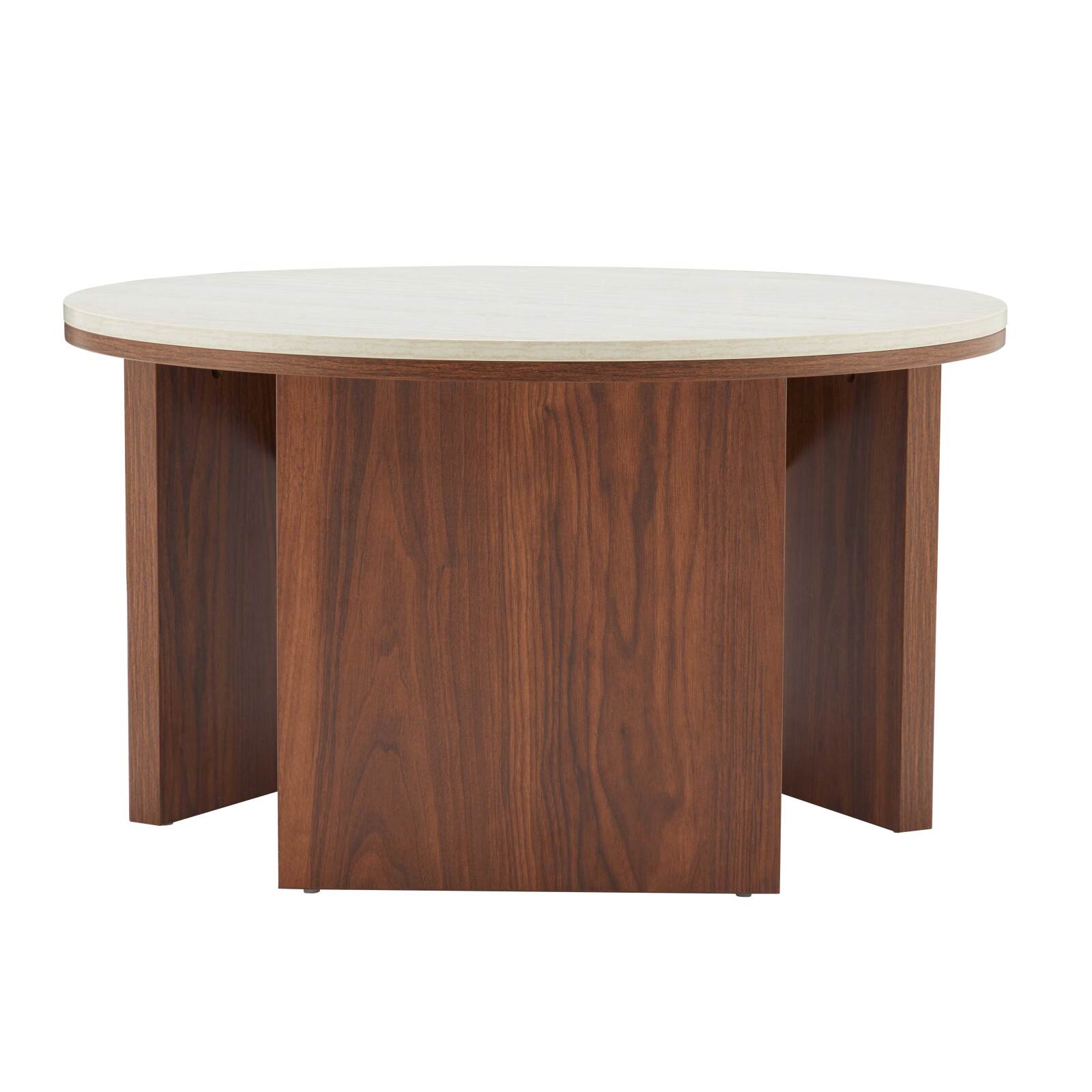 Table basse effet bois FSC® ronde Ø80 cm