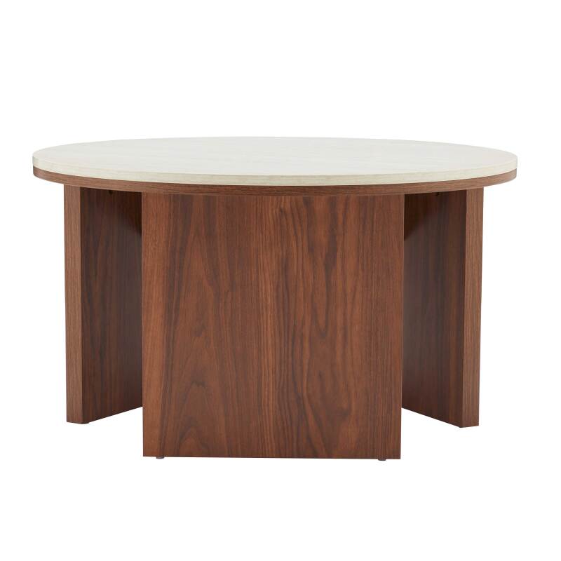 Table basse effet bois FSC® ronde Ø80 cm (2/7)