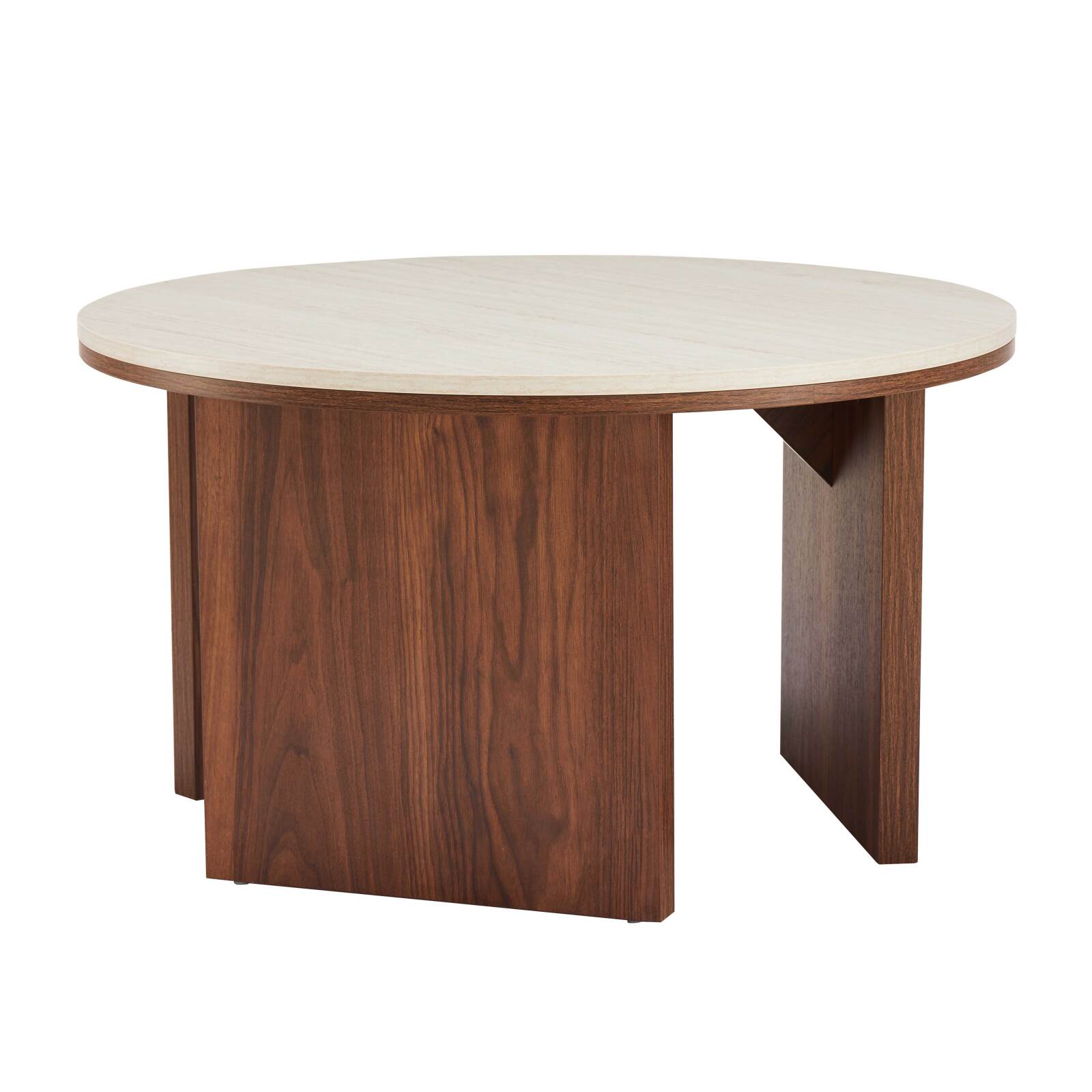 Table basse effet bois FSC® ronde Ø80 cm