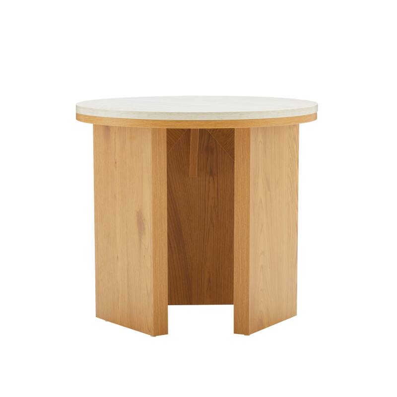Table basse effet bois FSC® ronde Ø50 cm (3/7)