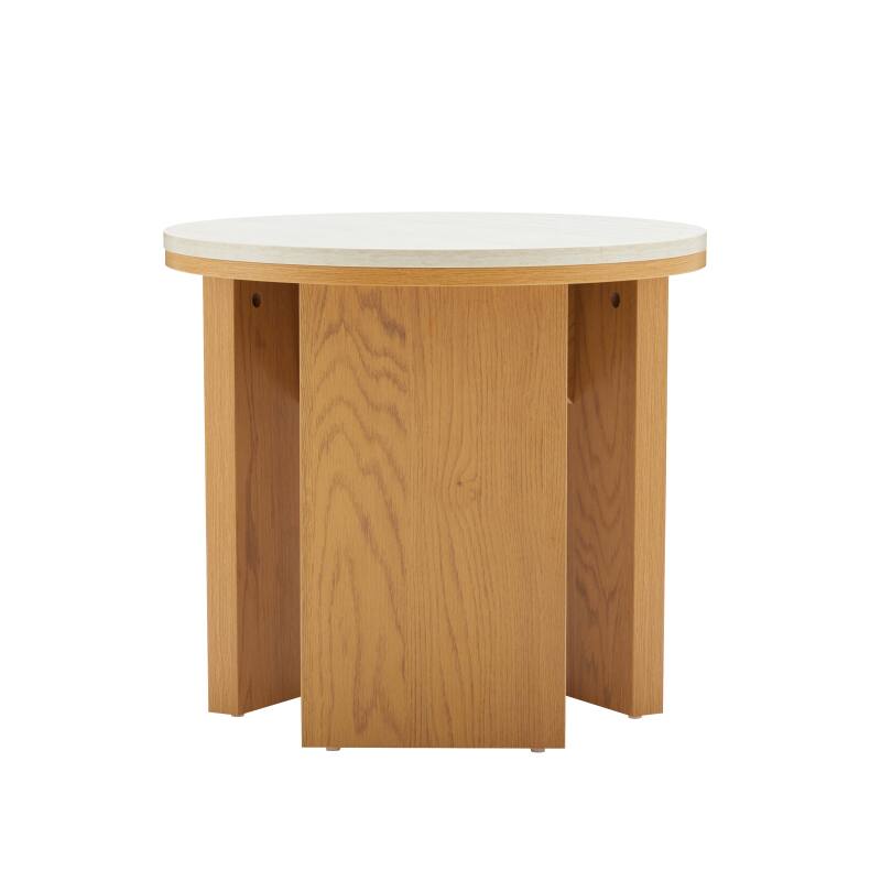 Table basse effet bois FSC® ronde Ø50 cm (2/7)