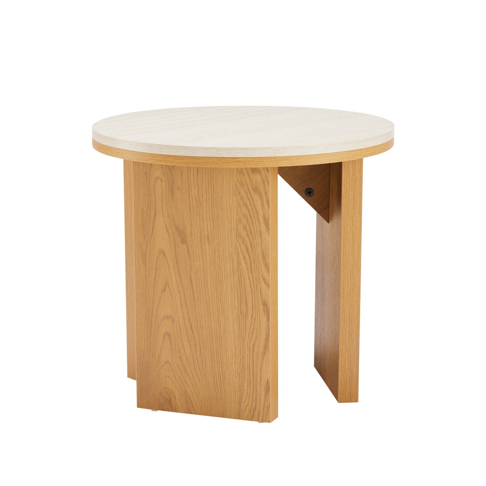 Table basse effet bois FSC® ronde Ø50 cm