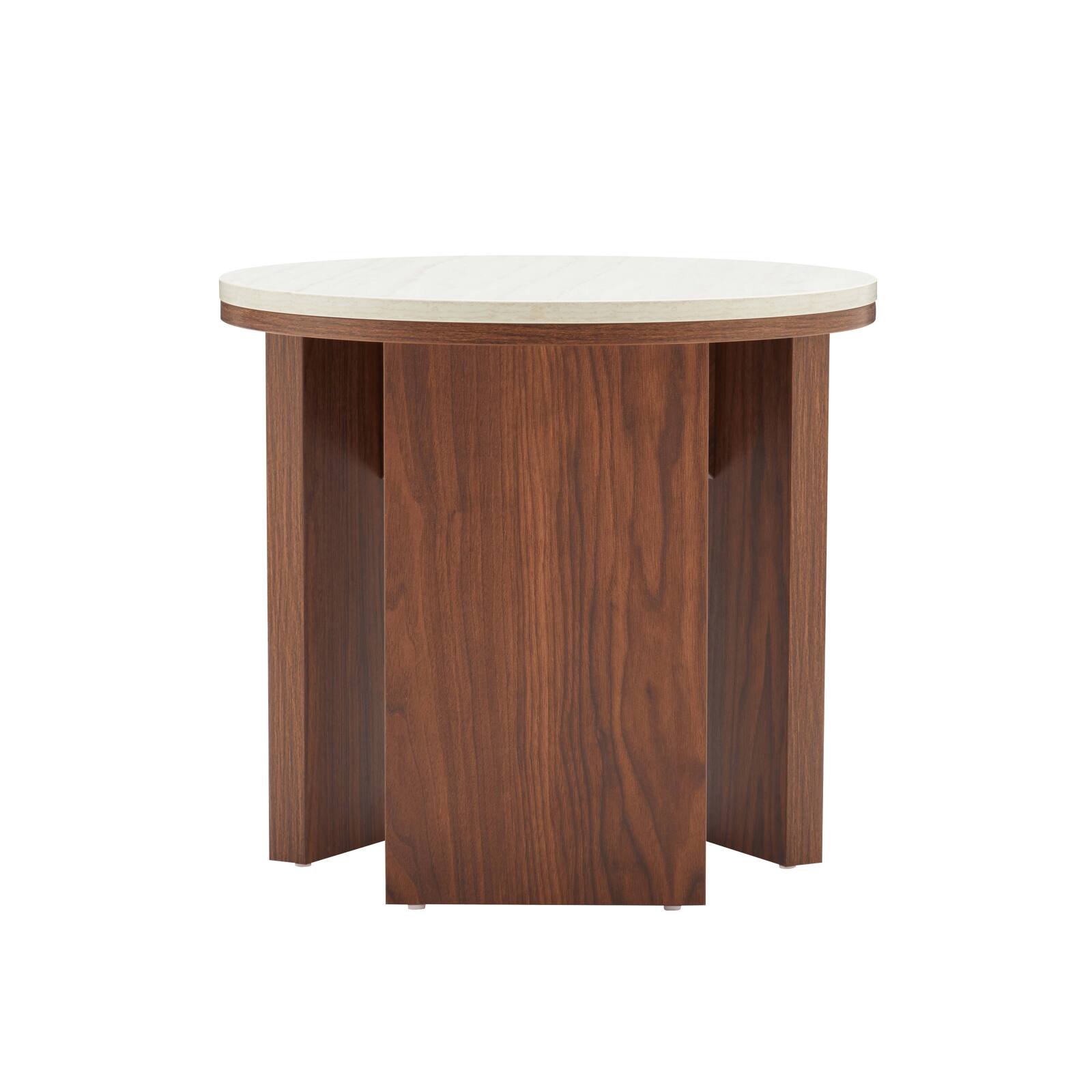 Table basse effet bois FSC® ronde Ø50 cm