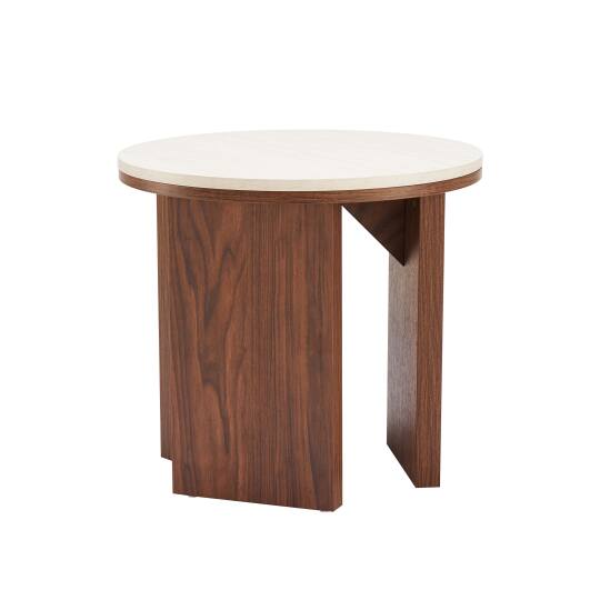 Table basse effet bois FSC® ronde Ø50 cm | Oviala