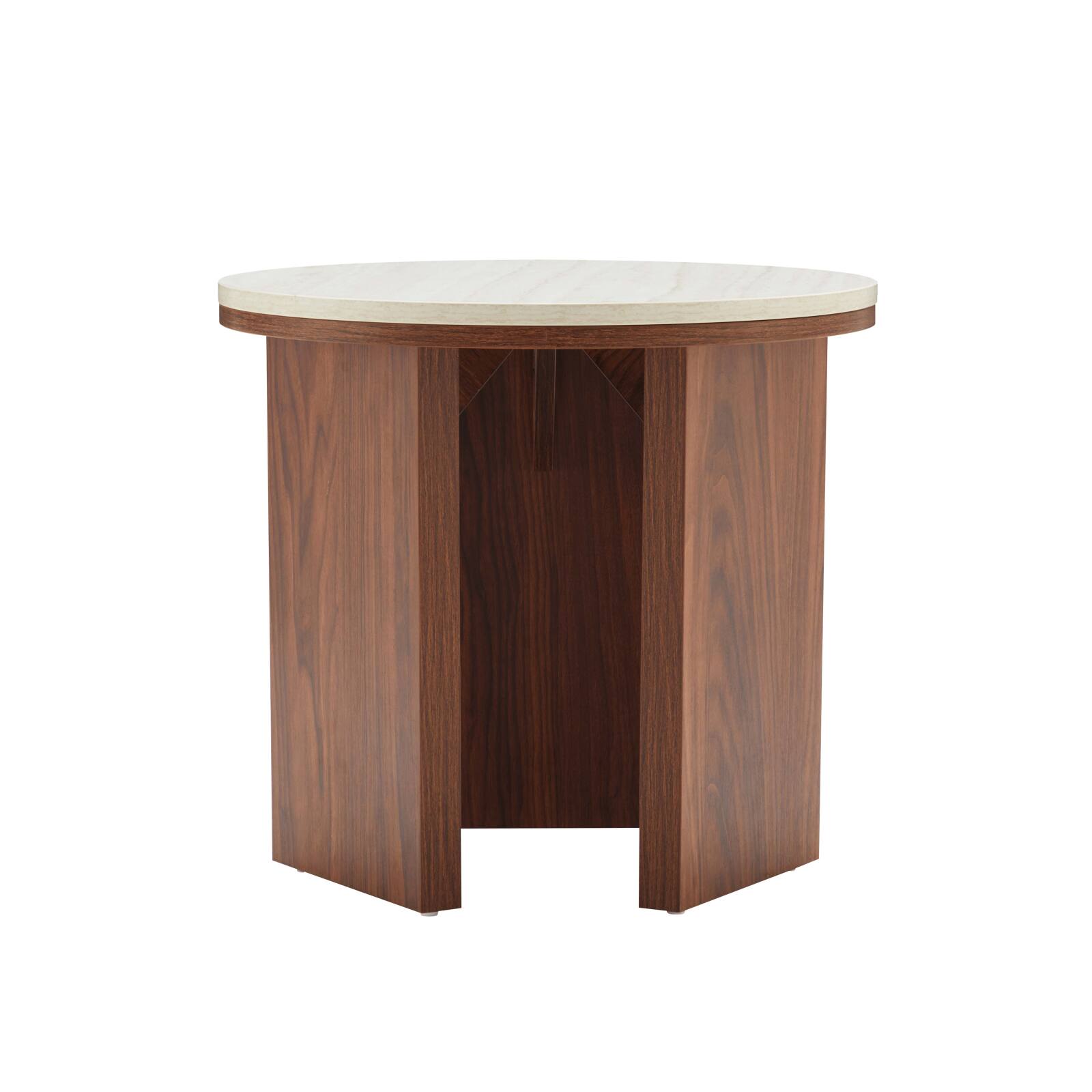 Table basse effet bois FSC® ronde Ø50 cm