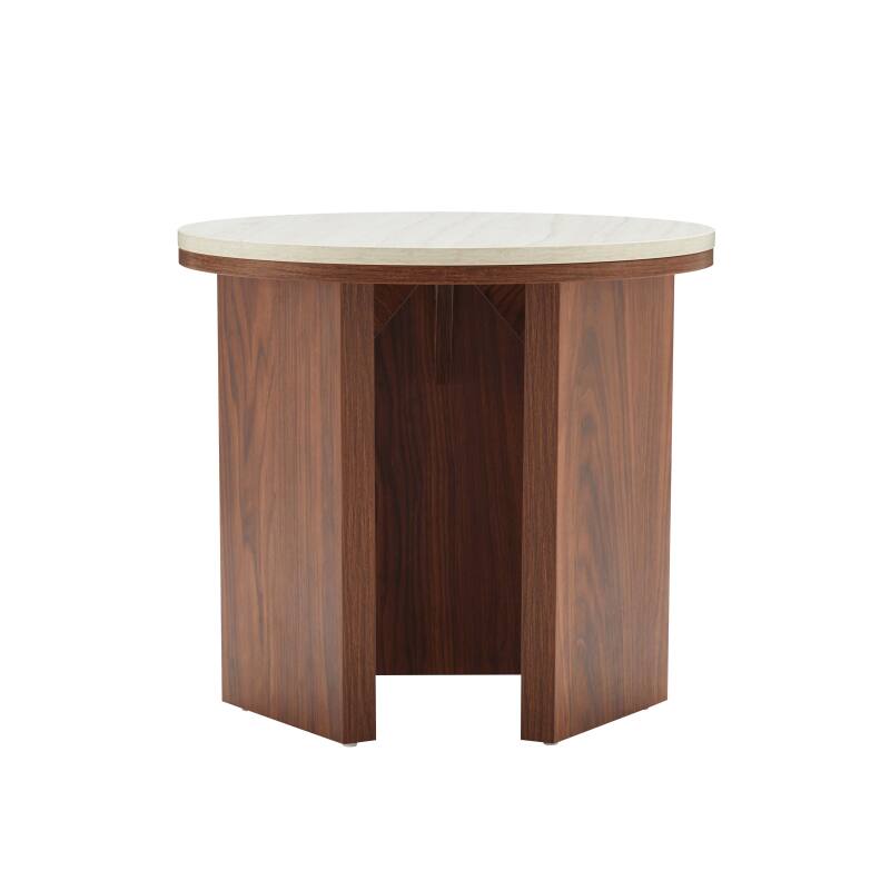Table basse effet bois FSC® ronde Ø50 cm (3/7)