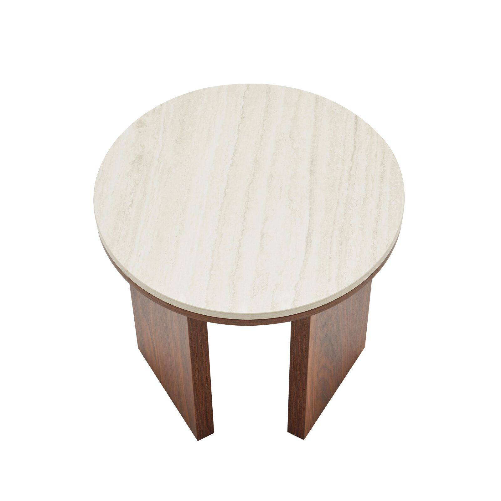 Table basse effet bois FSC® ronde Ø50 cm