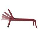 Bains de soleil aluminium et textilène inclinables 5 positions avec roues - Lot de 2