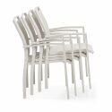 Chaises de jardin en aluminium et textilène avec accoudoirs - Lot de 2
