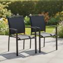 Chaises de jardin en aluminium et textilène avec accoudoirs - Lot de 2 - Ambiance