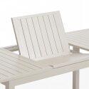 Table de jardin extensible en aluminium 174/238x100 cm et 8 chaises avec accoudoirs en textilène