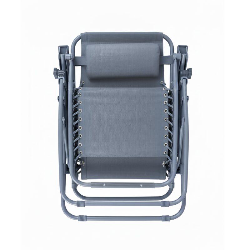 Fauteuil relax de jardin en métal et textilène inclinable (3/5)