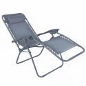 Fauteuil relax de jardin en métal et textilène inclinable
